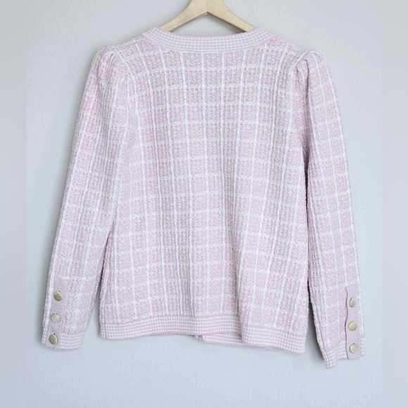 Loveshackfancy Rollins Tweed Blazer Pink Size Large - Picture 8 of 10